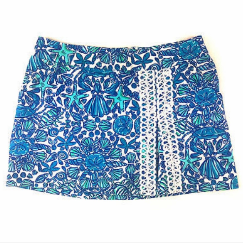 Lilly Pulitzer Womens Sz 4 Blue White Ocean Shorts